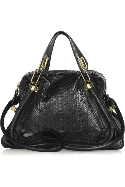 Paraty python handbag Chloé Black in Python 